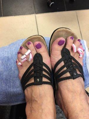 Nice basic pedi and lots fun. Ladies are fun and welcoming. Lots of laughs   We would come back.