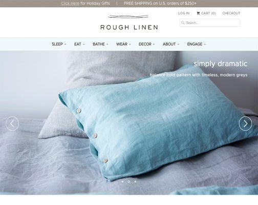 Shopify e-Commerce Design | https://www.roughlinen.com/