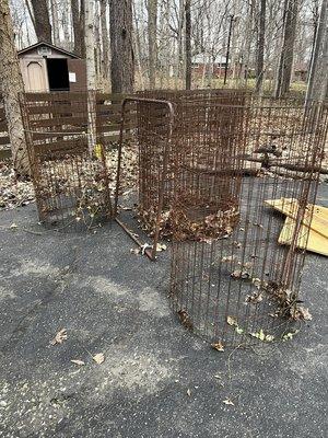 60 years of rusty metal fence cleaned up from customer's driveway, along with other scrap metal