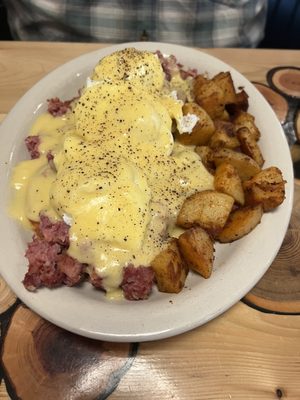 Eggs Irish with made from scratch English muffins.