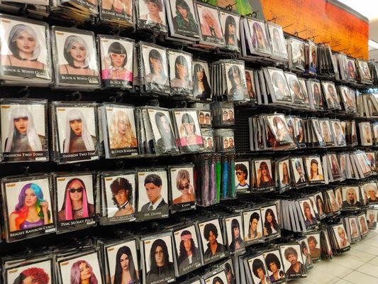 Wall of wigs