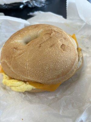 Egg and cheese plain bagel-warm and good