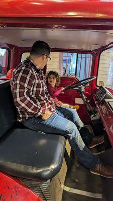 Playing in a real fire truck!