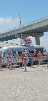 Silver sno cone food truck