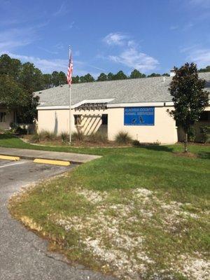 Front view of administrative office and adoption services