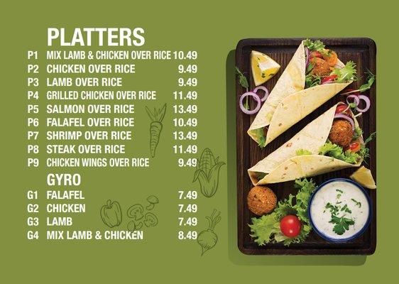 Our Platter Menu  Call and Order now!