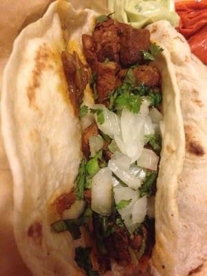 Beef fajita taco