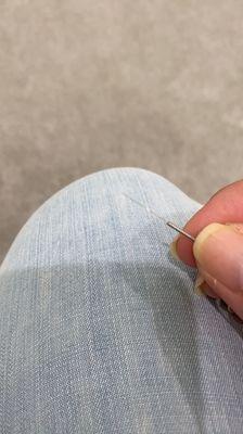 The third needle found at home after service performed in her office.