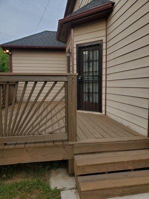 Deck After: Stair, floor and other boards replaced and stained