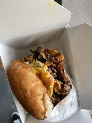 Triple smash burger