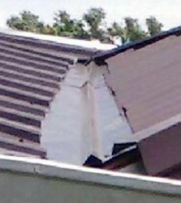 This was the finished product of our roof valley. Major eye sore. I was told All metal roofs look this way & looked good, per Amamas.