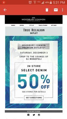 Big Deal For My True Religion Peeps December 3rd 2016