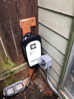 Outdoor car charger installation