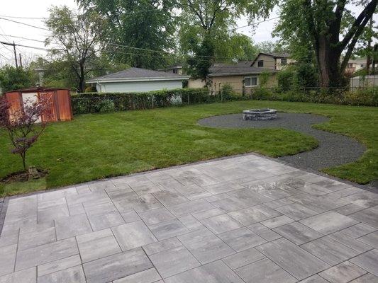 patio and fire pit, after