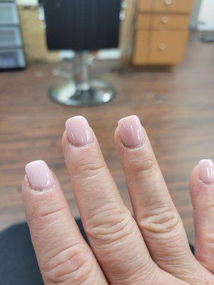 manicure with powder so uneven and thick