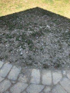 They had stones dropped on to the grass - couldn't even be bothered to tidy the area!