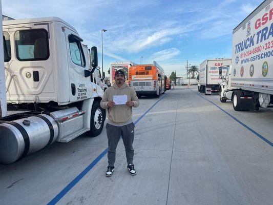 Meet our latest success story! Now a fully trained and confident truck driver, ready to conquer the road ahead.