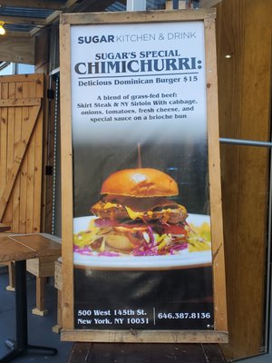 Sugar's Special Chimichurri: A Dominican Burger