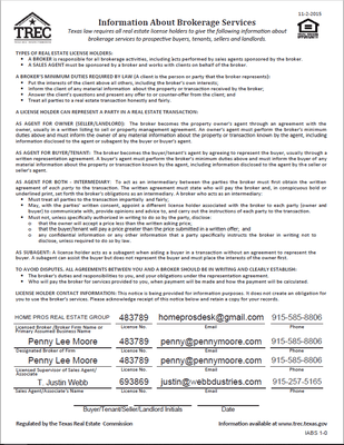 Information about brokerage services