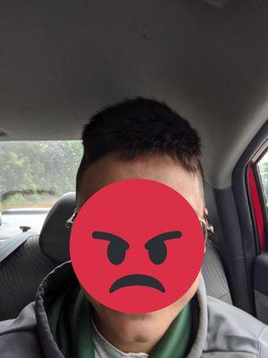 Asked for a medium fade and to even the sides. Pretty much got messed up.