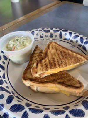 Grilled cheese with cole slaw