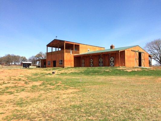 Barn in Aubrey, TX after landscaping