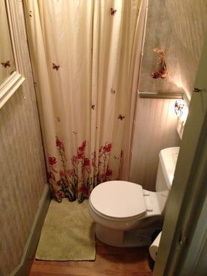 Very small, cramped bathroom in room #2