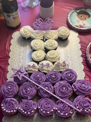 Princess dress cupcake arrangement