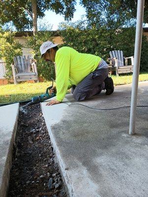 Drilling the rebar holes