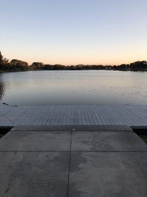 Looking across the lake to Windmill Park.