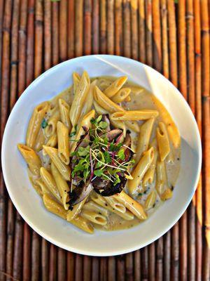 Jerk Mushroom Alfredo(Vegan)