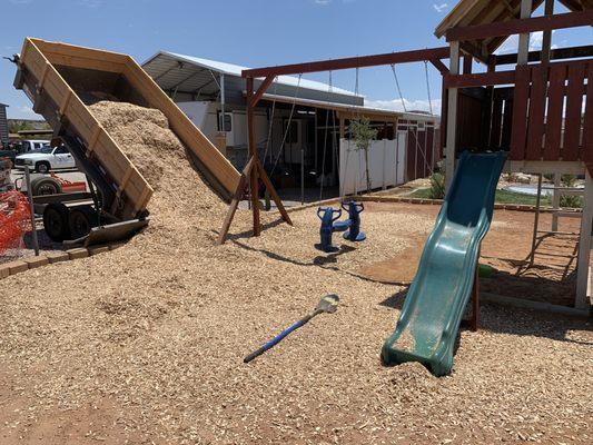 Wood chips for playground