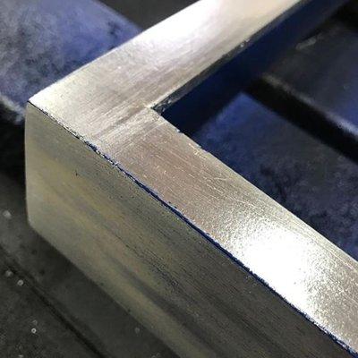 silver leafing application process on frame