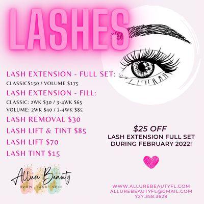 Lash Pricing!