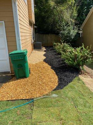 Stone and mulch make a beautiful contrast!