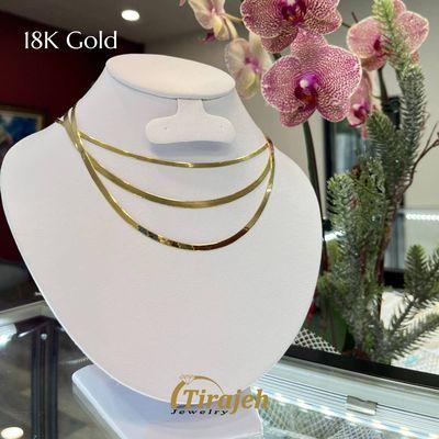 Herringbone Chain, 18K Gold Necklace