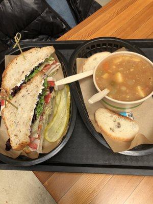 Full soup and sandwich - turkey