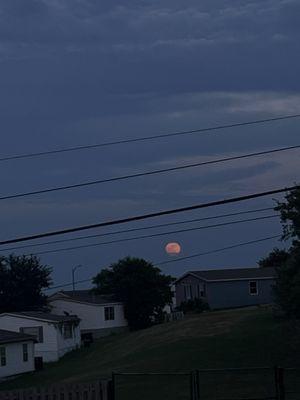 Red moonshine in the morning