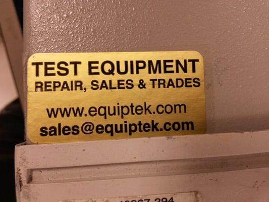 Equiptek sticker placed on repaired equipment.