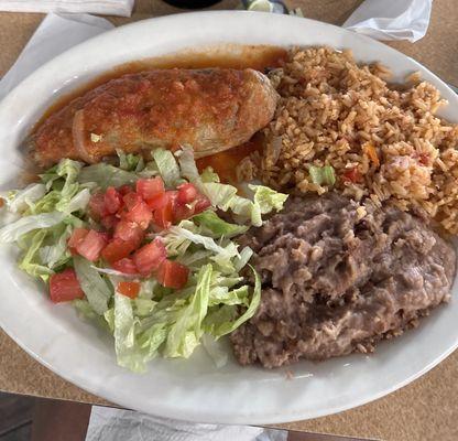 Chile relleno de carne.