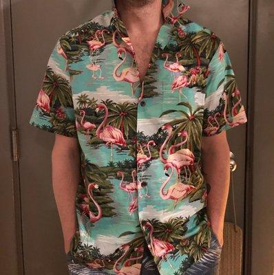 I'll be a hit at the luau in this pink flamingo number.