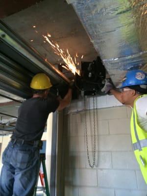 Levittown High School cafeteria interior demolition