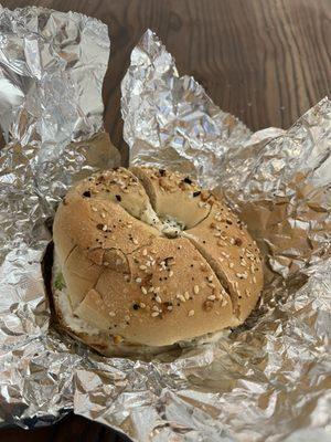 everything bagel scallion bacon cream cheese