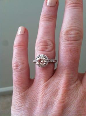 Beautiful engagement ring! Barb took a picture I liked and recreated it perfectly!