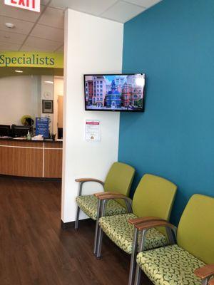 Tv in sick child area