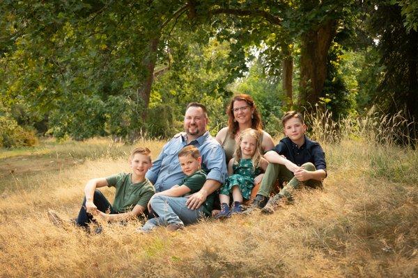 Family portrait at a local park