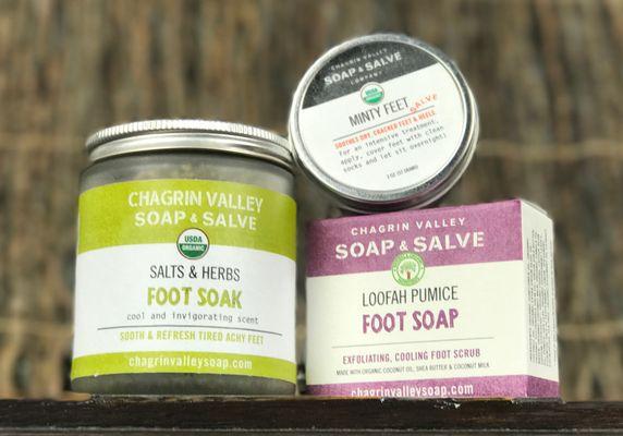 Proud to use and carry locally owned, Chagrin Valley Soap & Salve