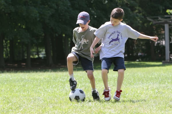 We have 15 acres of age-appropriate athletic fields including soccer, softball, football, basketball, newcomb, dodgeball & gaga