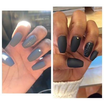 Matte light grey and dark grey.