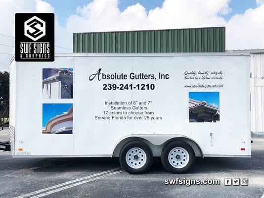 Shoutout again to our friends Absolute Gutters, Inc. Brand new Trailer, this time in white, it turned out awesome!